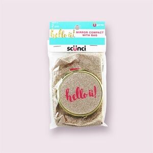 Gold Mirror Compact With Bag